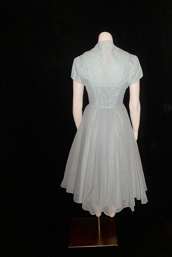 Vintage 1950’s light blue sheer layered party dre… - image 8