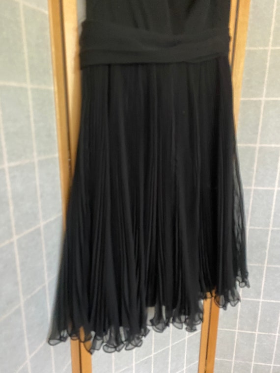 Vintage 1960's Black and Nude Sheer Party Dress w… - image 3