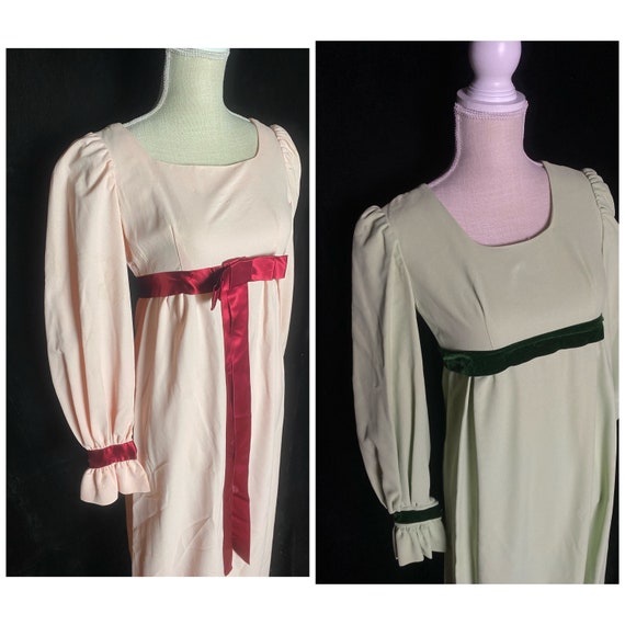 Vintage 1960’s pair of matching dresses in green … - image 2