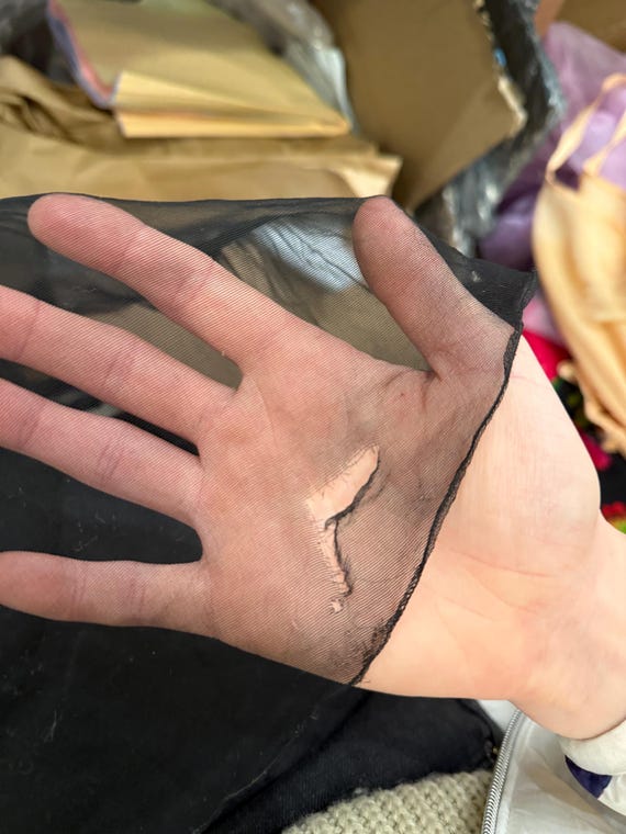 Vintage 1930’s 40’s sheer black gown, dress size … - image 9