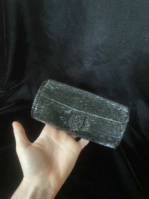 Vintage 1920s Style Black Beaded Top Frame Flapper Purse Design Metal Frame  Kissing Lock Satin Interior Evening Party Clutch - AliExpress