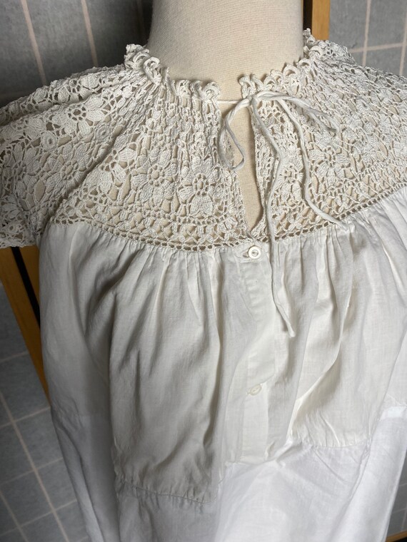 Vintage antique 1910’s white cotton crochet night… - image 4