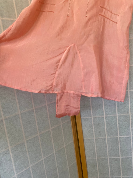 Vintage antique pink silk step in chemise, teddy,… - image 3