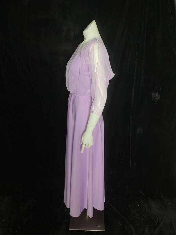 Vintage 1970’d bright lavender purple bridesmaid … - image 5