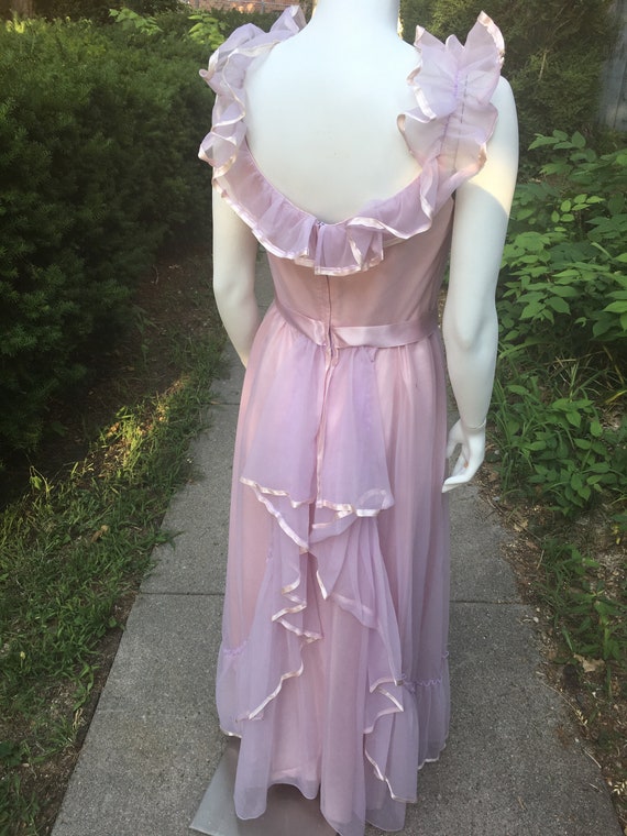 Vintage 1970's Pink Bridesmaid Dress - image 5