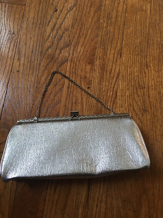 Vintage silver metallic purse - Gem