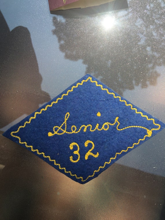 Vintage Blue Wool Felt Senior 1932 Patch