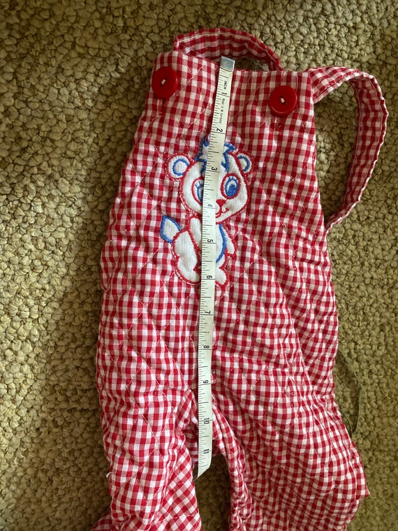 Vintage 1970’s red and white gingham baby onesie … - image 6