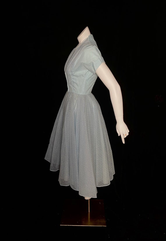 Vintage 1950’s light blue sheer layered party dre… - image 5