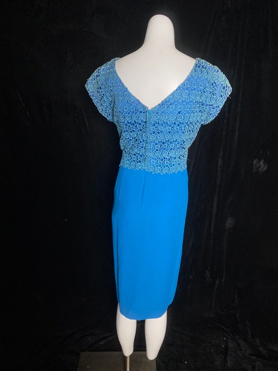 Vintage early 1960’s two tone blue wiggle dress w… - image 6