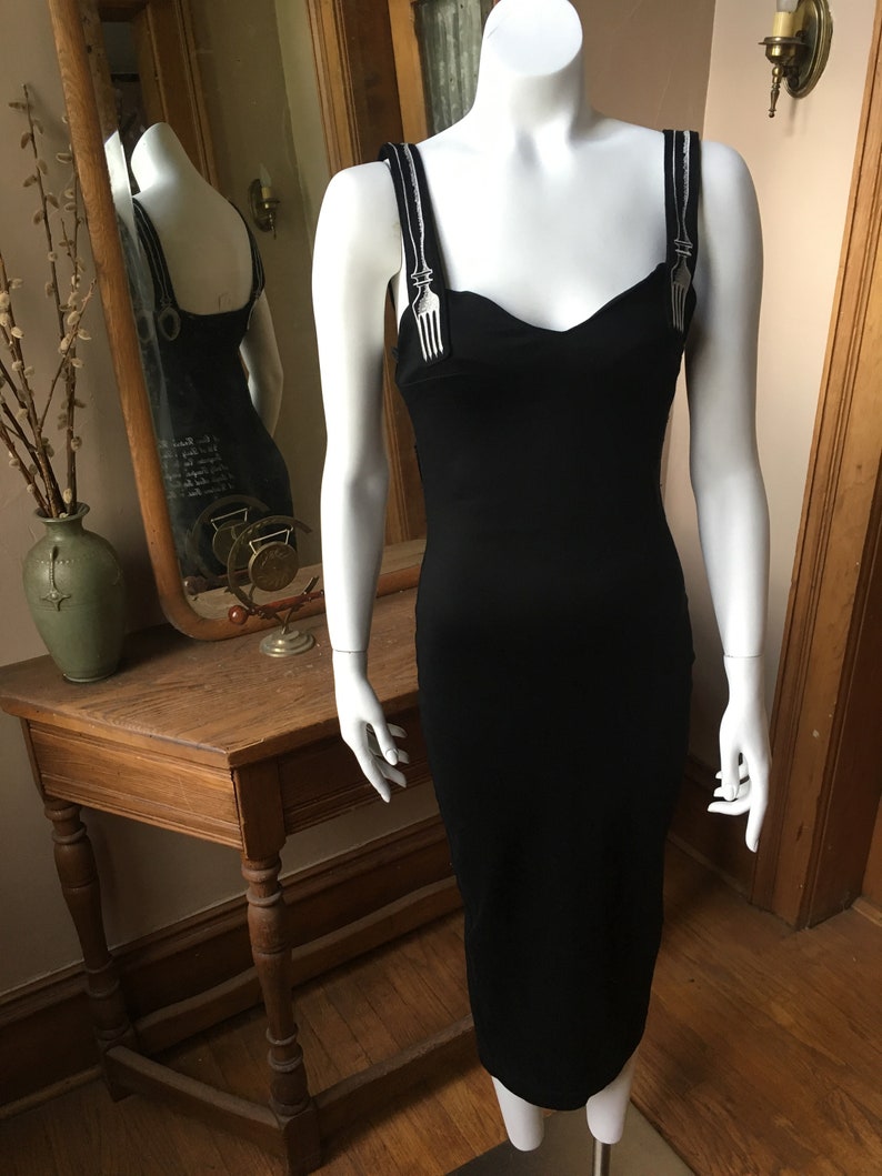 Modern Chad Suiter Black Hostess Dress Dinner Party, size small image 1