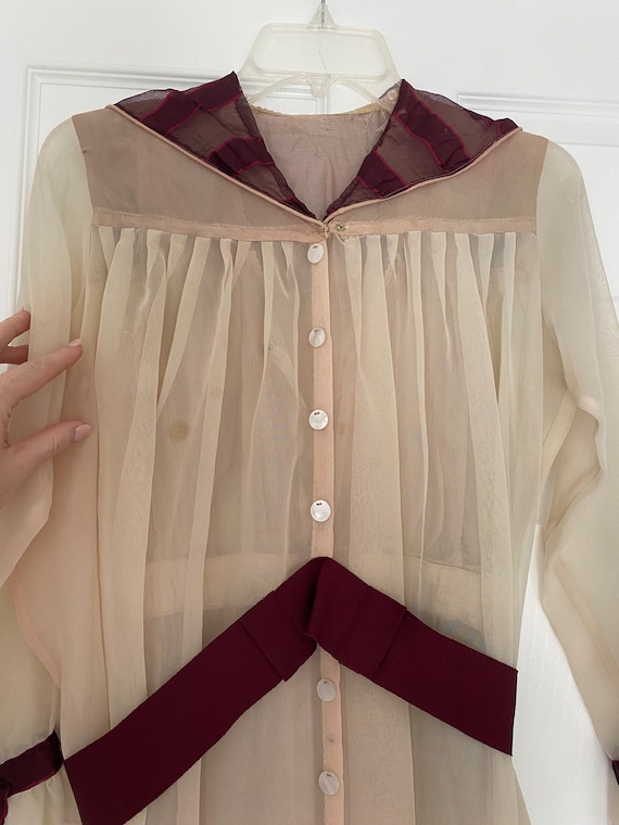 Antique 1900s White and Purple Sheer Silk Dress, Size Xs - Etsy