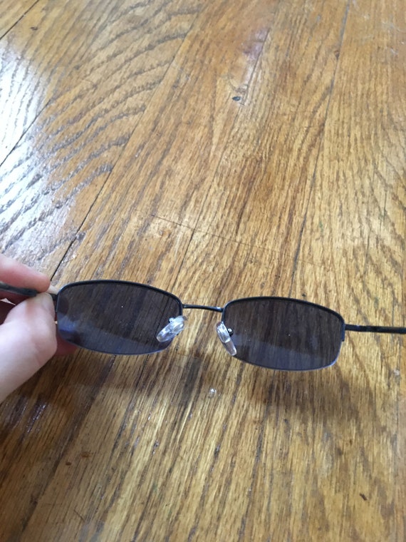 Vintage 1990's Square Sunglasses with Blue Lenses - image 3