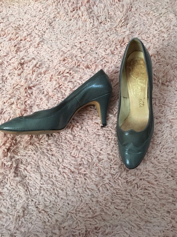 Vintage Grey High Heel Shoes 1950's Johansen - image 1