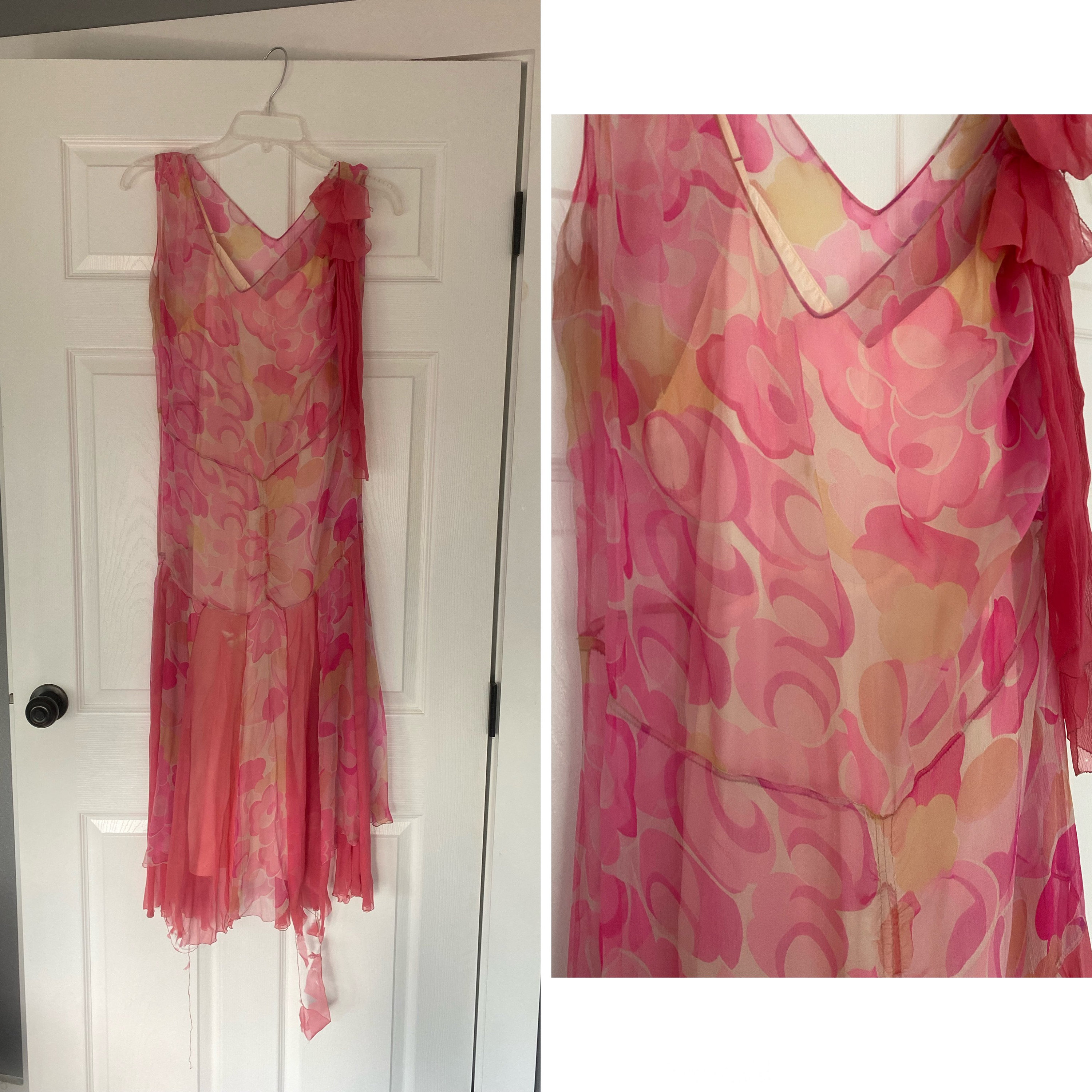 Hot pink top flapper dress