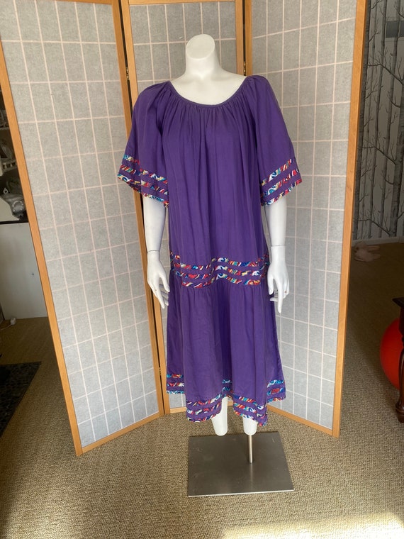 Vintage 1980’s purple flouncy dress with rainbow s