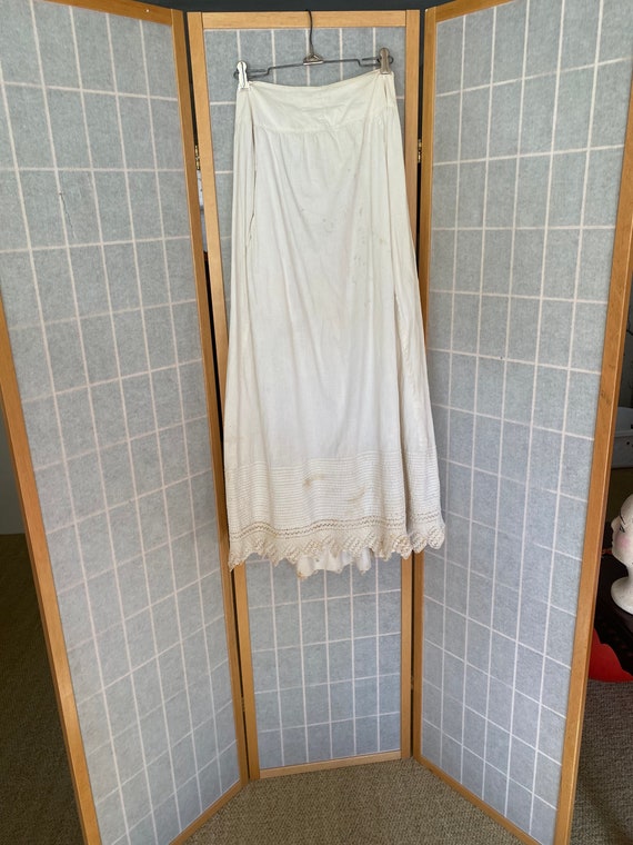 Antique vintage late 1800s white cotton skirt petticoat | Etsy