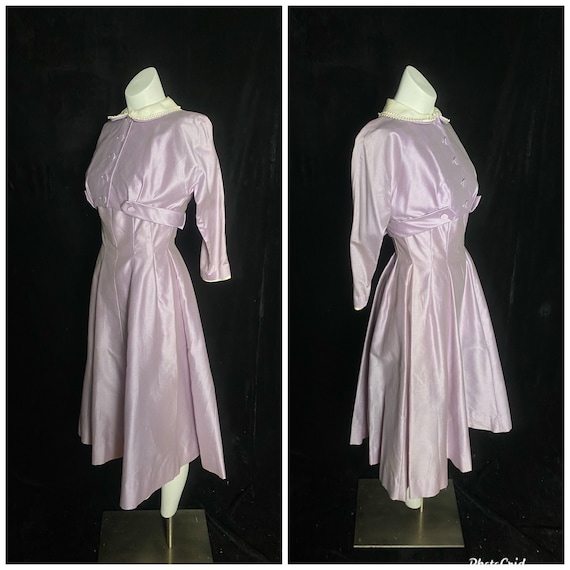 Vintage 1950’s lavender purple fit and flare dres… - image 1