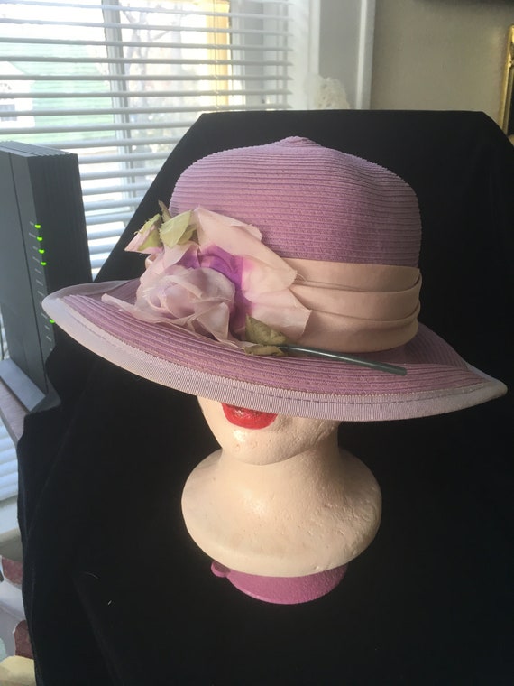 Lavender Purple Straw Sun Hat 