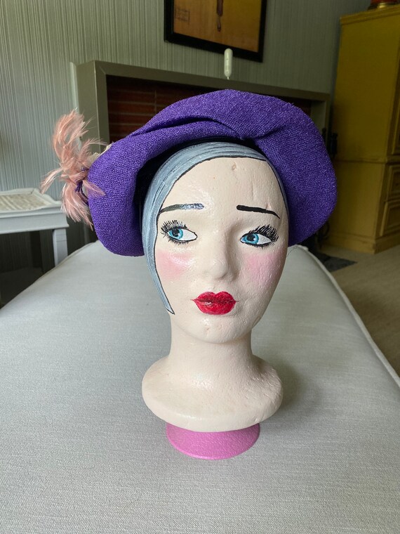 Vintage 1940's Purple Hats By Julian Fascinator wi