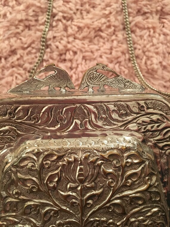 Vintage Silver Structured Purse, Handbag, Evening… - image 5