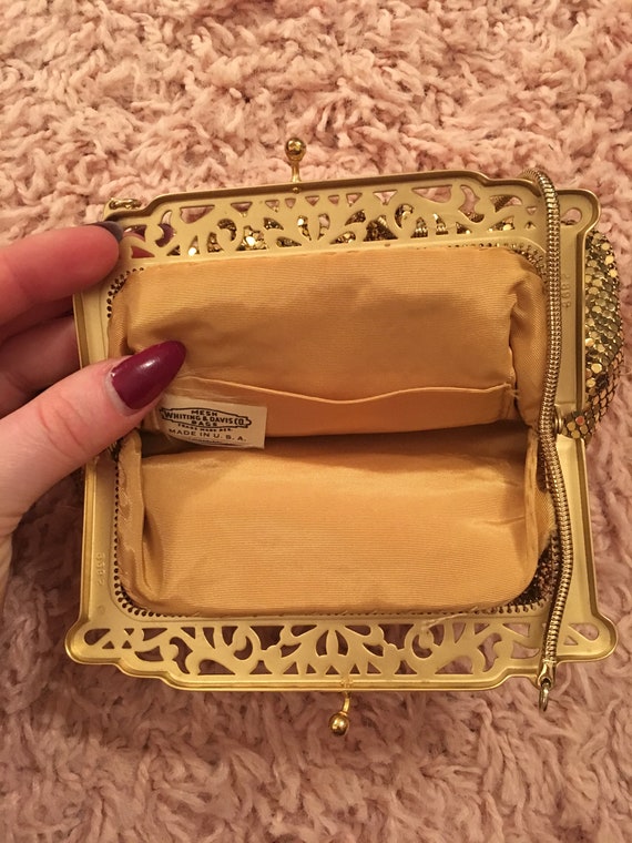 Vintage 1950's Gold Metal Purse, Hand bag, Evenin… - image 4