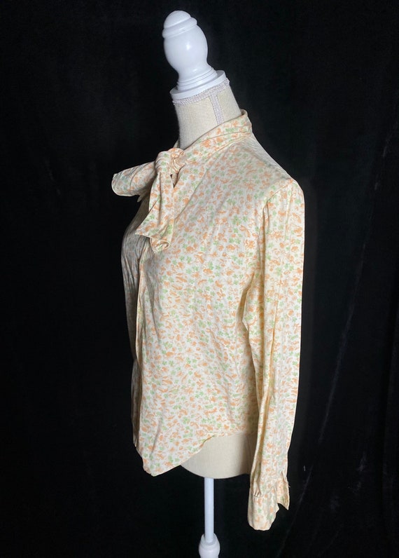 Vintage 1960’s white cotton blouse with orange an… - image 4