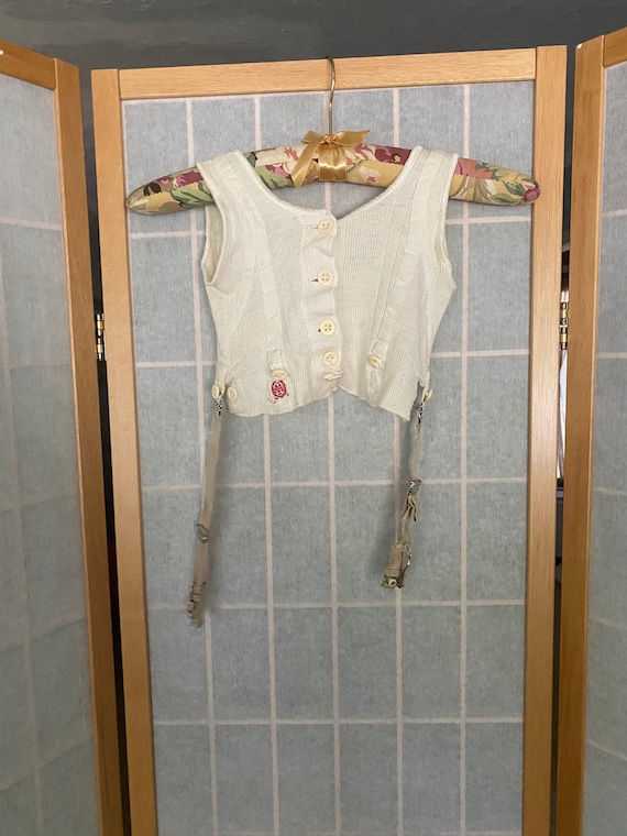 Vintage antique kids underwear shirt with garters