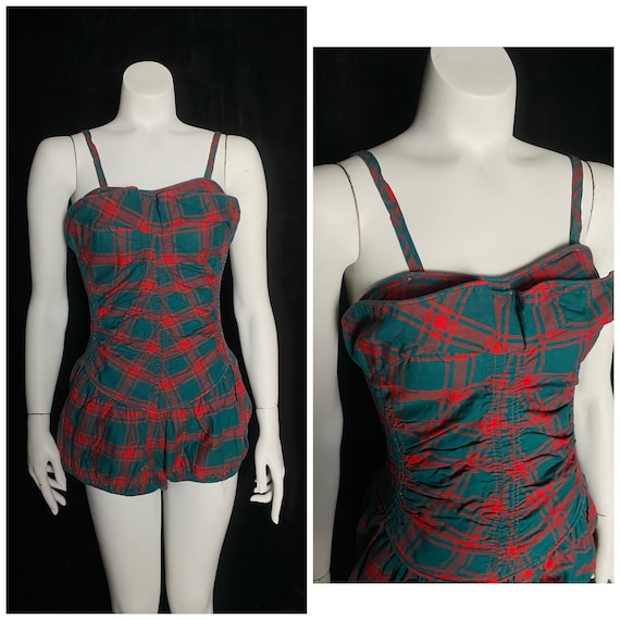 Burberry brown/red/green plaid swimsuit - Gem