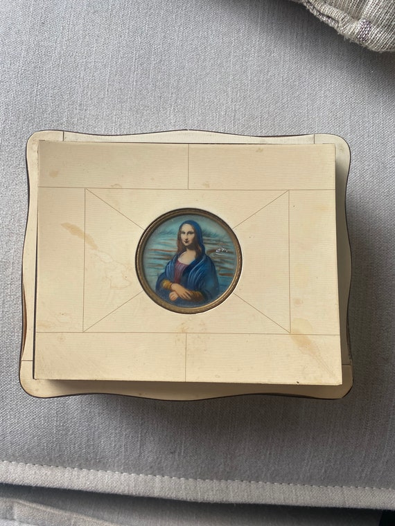 Vintage Mona Lisa Music Box and Jewelry Box