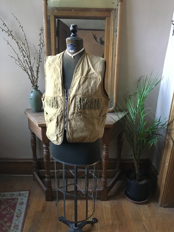 Vintage Tan Hunting and Fishing Vest