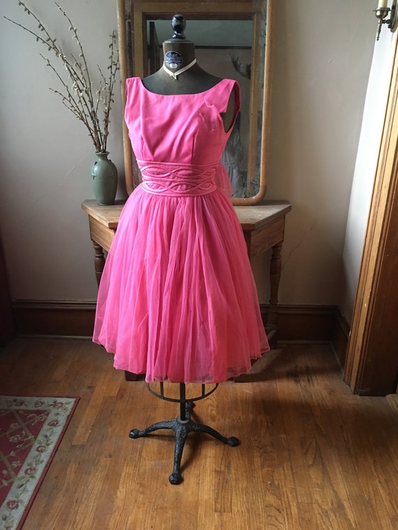 Vintage 1950's Pink Lovely Full Ballerina Dress w… - image 1