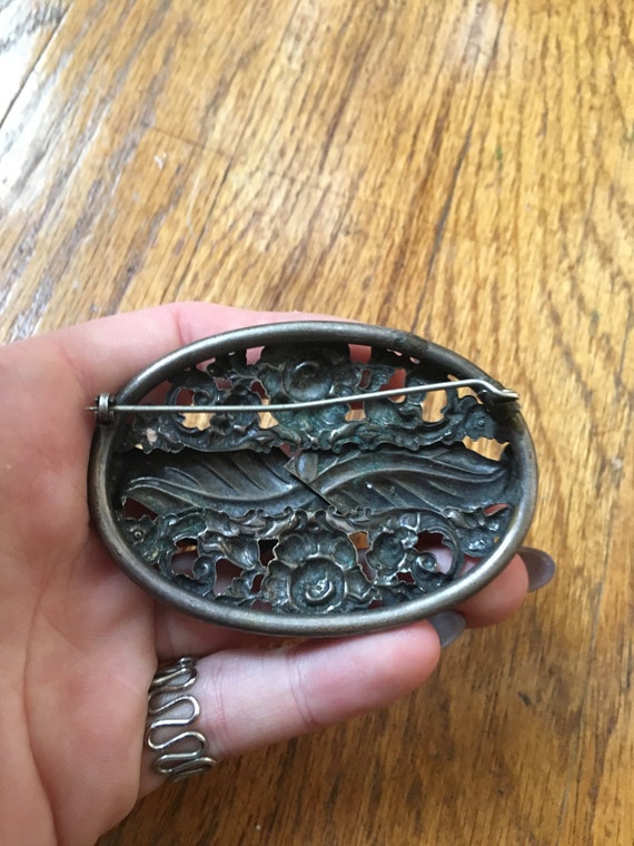 Vintage Sterling Silver Floral Pin, Brooch - image 2
