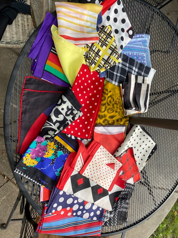 Vintage Lot of Colorful Vintage Scarves