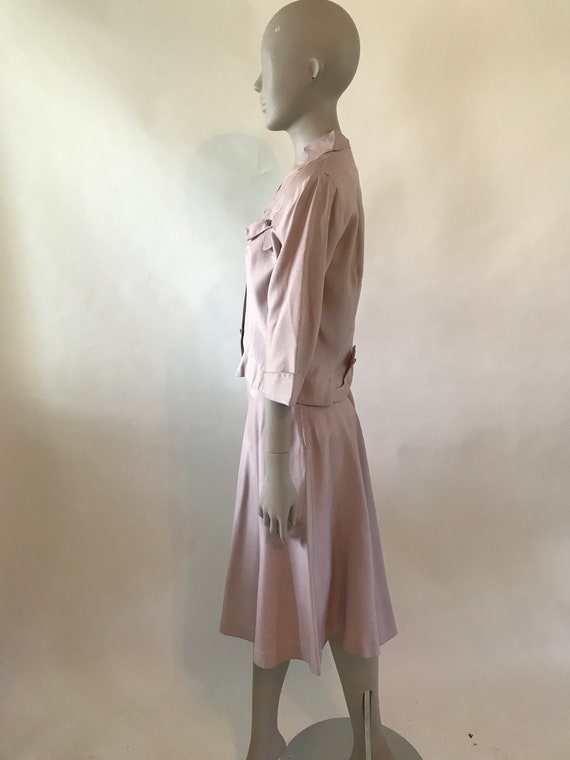 Vintage 1950s soft lilac purple Skirt suit - image 4