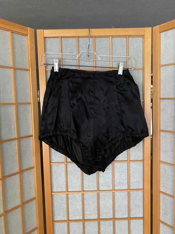 Vintage antique black satin bloomers, panty