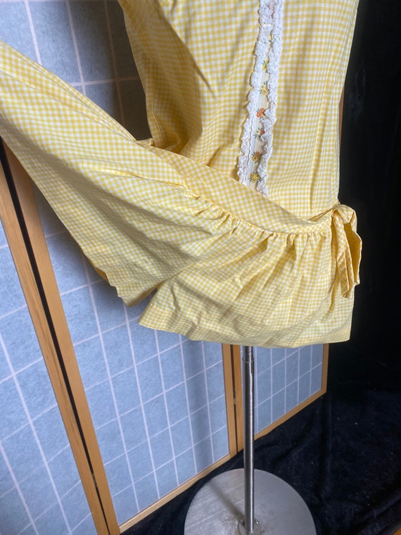 Vintage 1970’s yellow and white gingham romper, p… - image 4