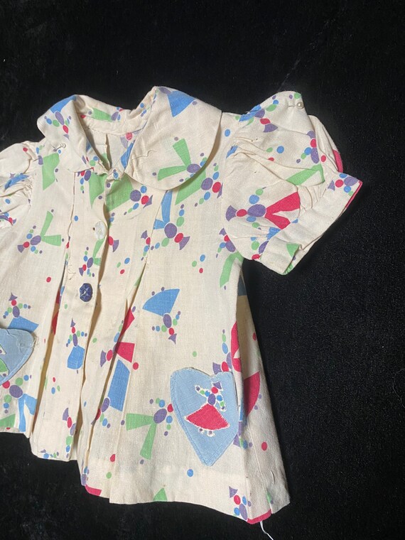 Vintage 1930’s 1940’s little girls novelty print … - image 3