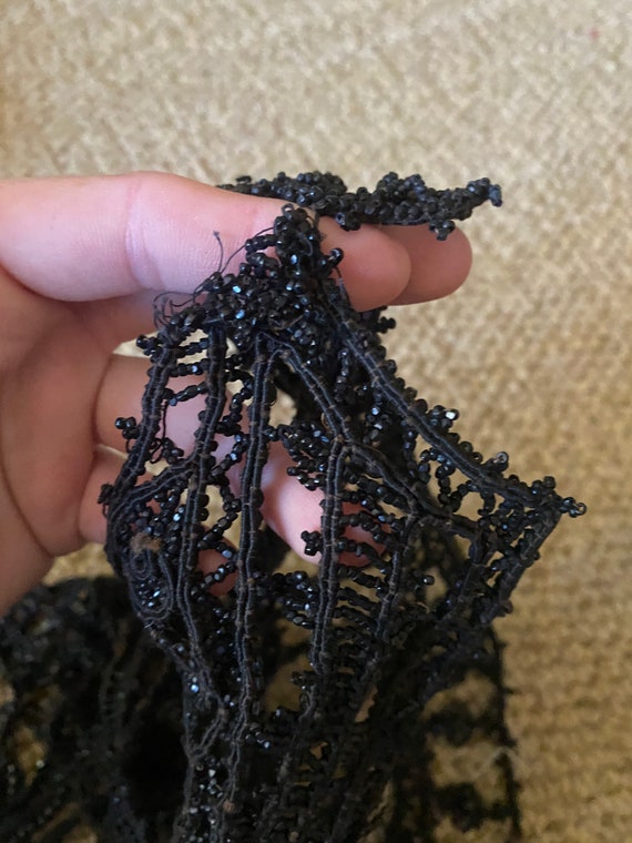 Vintage antique victorian Edwardian black beaded … - image 5