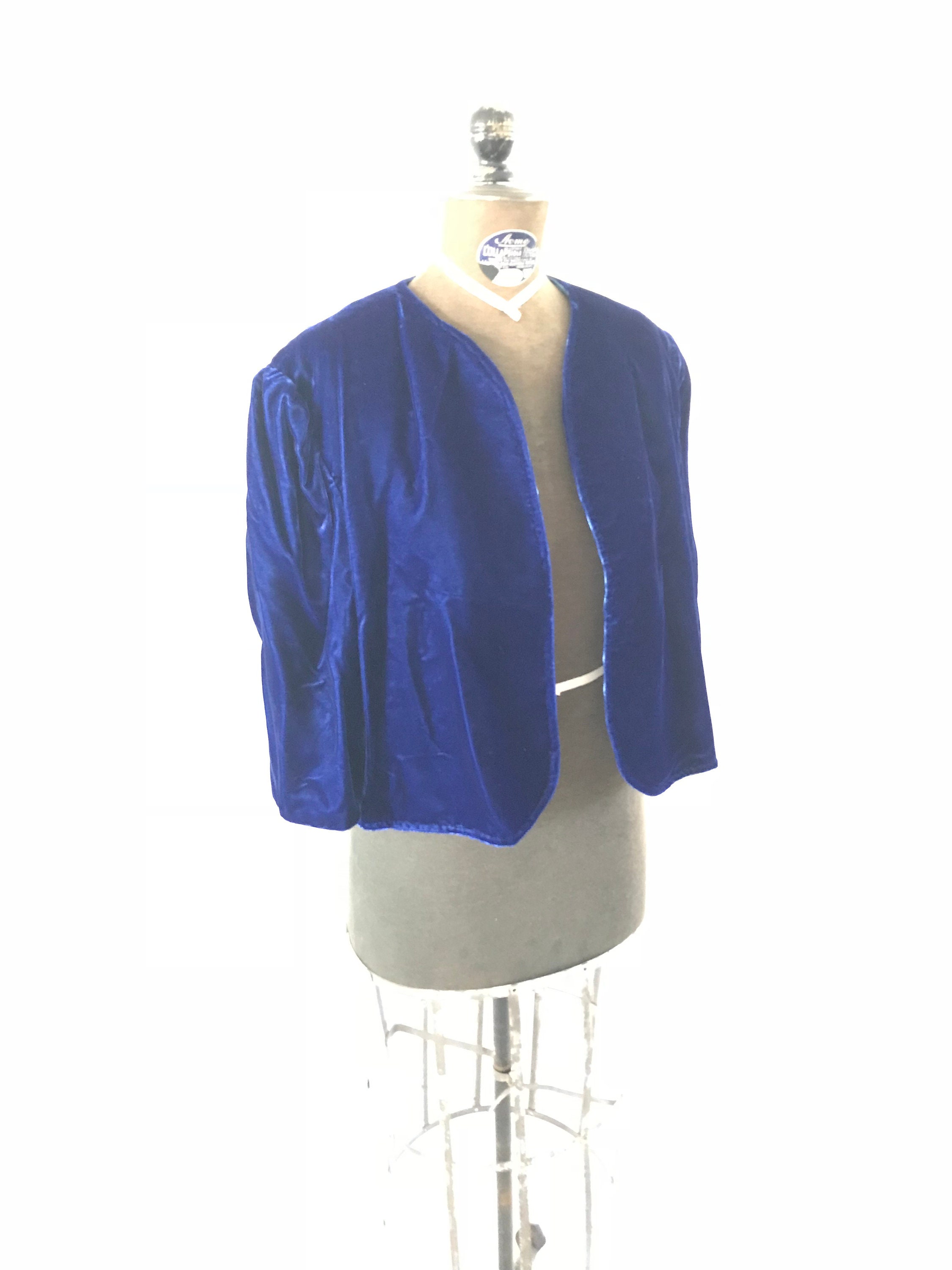royal blue cropped jacket