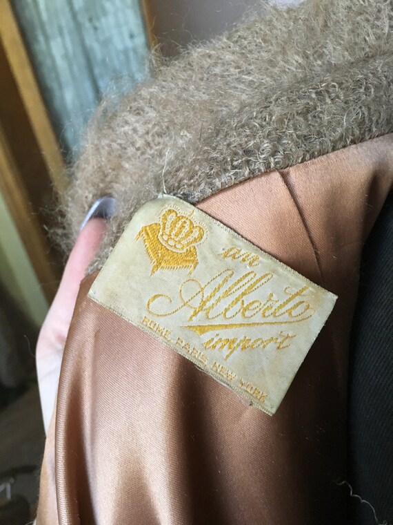 Vintage 1960's Tan Camel Knit and Suede Coat, siz… - image 7