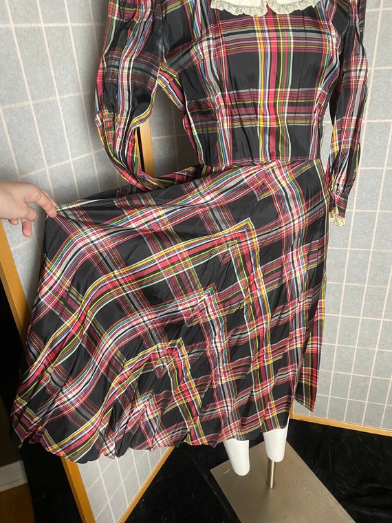 Vintage 1940’s 1950’s colorful rainbow plaid and … - image 3