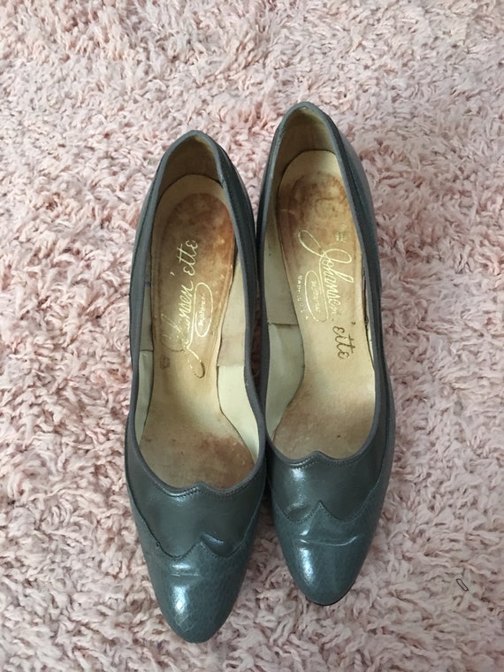 Vintage Grey High Heel Shoes 1950 s Johansen