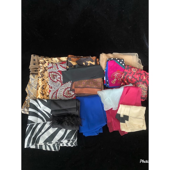 Lot of vintage 1970’s 1980’s scarves and hankies - image 1