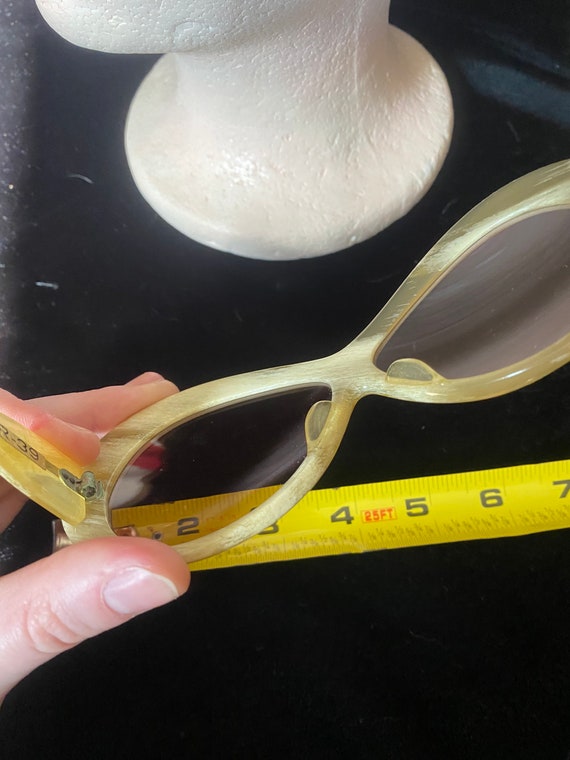 Rare vintage round beige sunglasses, AA Sutain No… - image 5