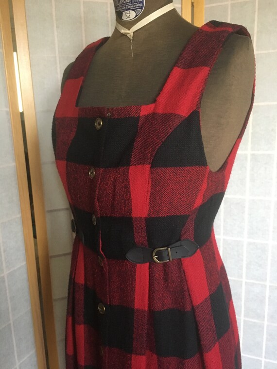 vintage 1980's Buffalo Plaid Red and Black Plaid … - image 6