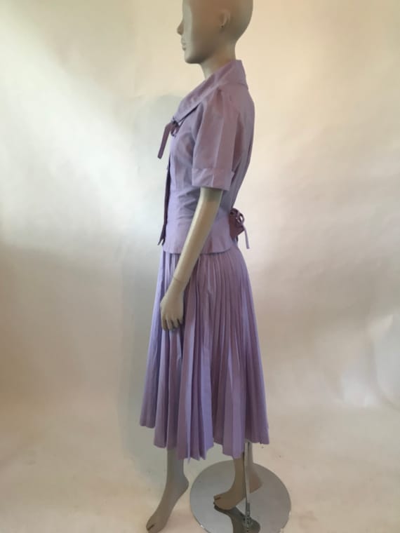 Vintage Late 1940s 1950s Lavender purple summer s… - image 4