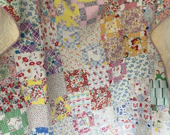 Vintage 1950’s colorful patchwork quilt