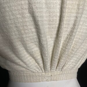 Vintage antique 1900s 1910 white stripe fleece undershirt, size xs image 8