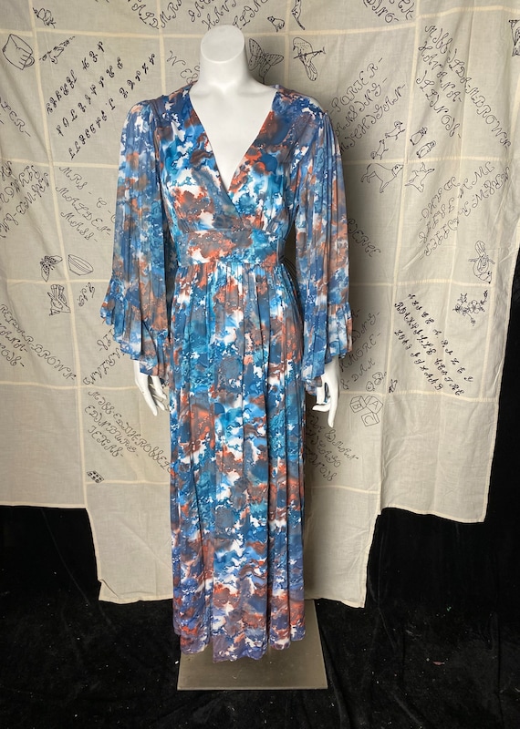 blue dress for baby girl Odina Floral Maxi Dress - Blue Orange Multi main image 0